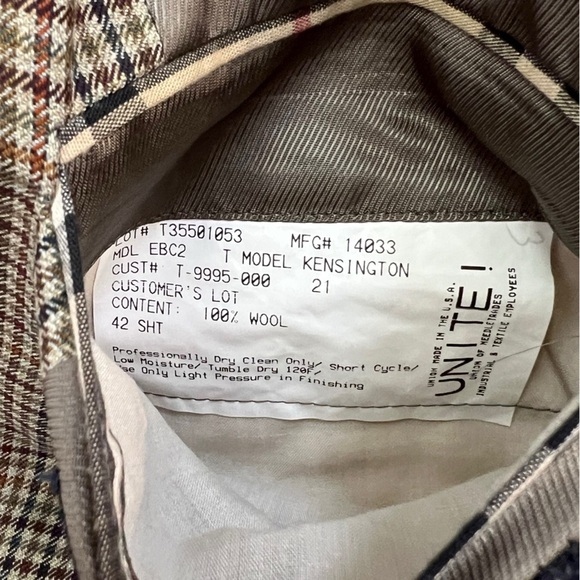 Burberry Men's Plaid 10% Wool Brown Suit Blazer Classic Old money Academia 42 SH - Picture 11 of 15